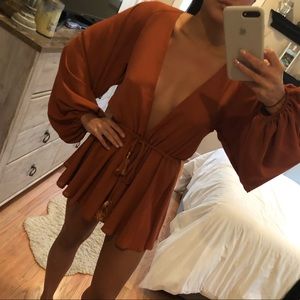 Lioness burnt orange romper